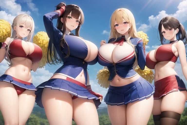 サンプル画像6:【微エロ】巨乳×チアリーダーを集めたイラスト集【総枚数285枚】(満点星) [d_348125]