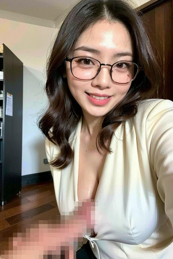 サンプル画像4:エロい手つきで誘惑してくる眼鏡美女(ビンビン倶楽部) [d_348208]