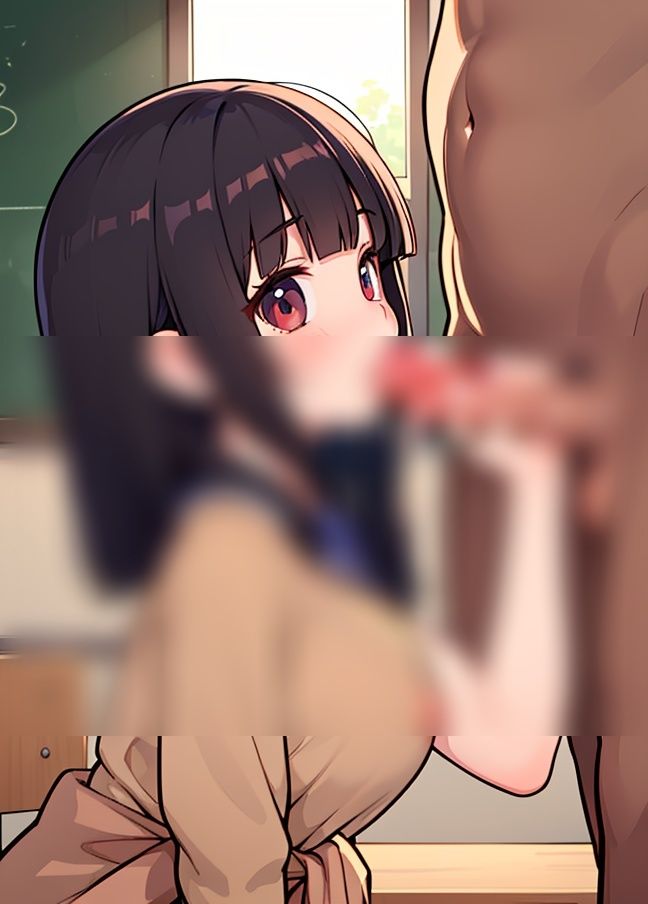 サンプル画像3:教室ふぇら｜ぶっかけ、精液ごっくん(天使さん) [d_348424]