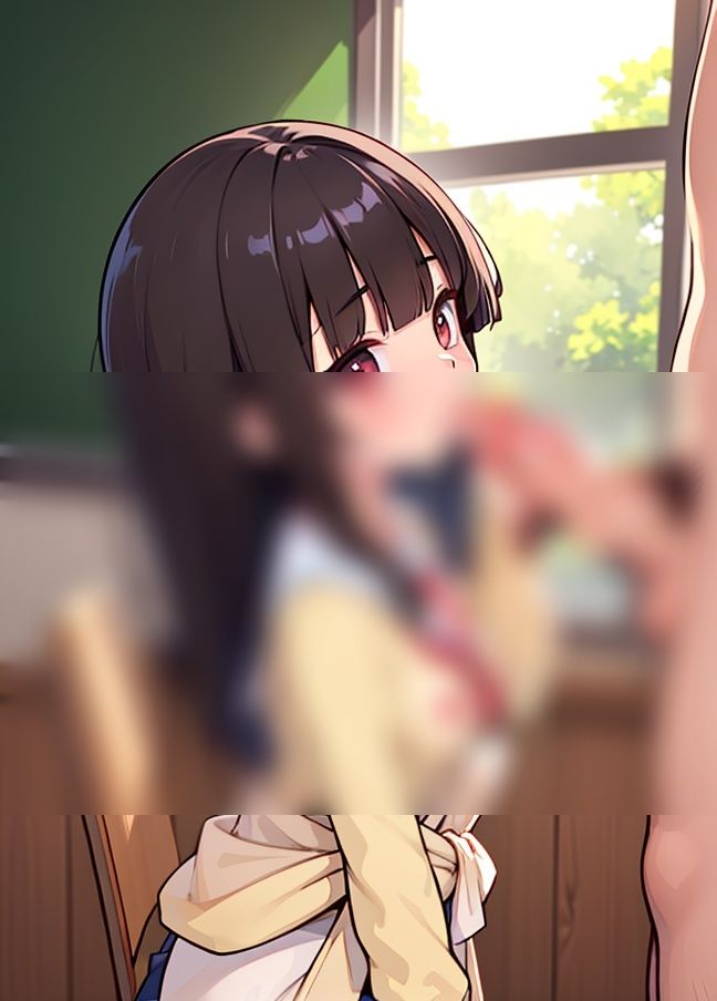 サンプル画像4:教室ふぇら｜ぶっかけ、精液ごっくん(天使さん) [d_348424]