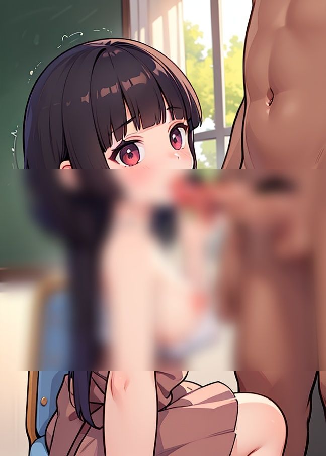 サンプル画像6:教室ふぇら｜ぶっかけ、精液ごっくん(天使さん) [d_348424]