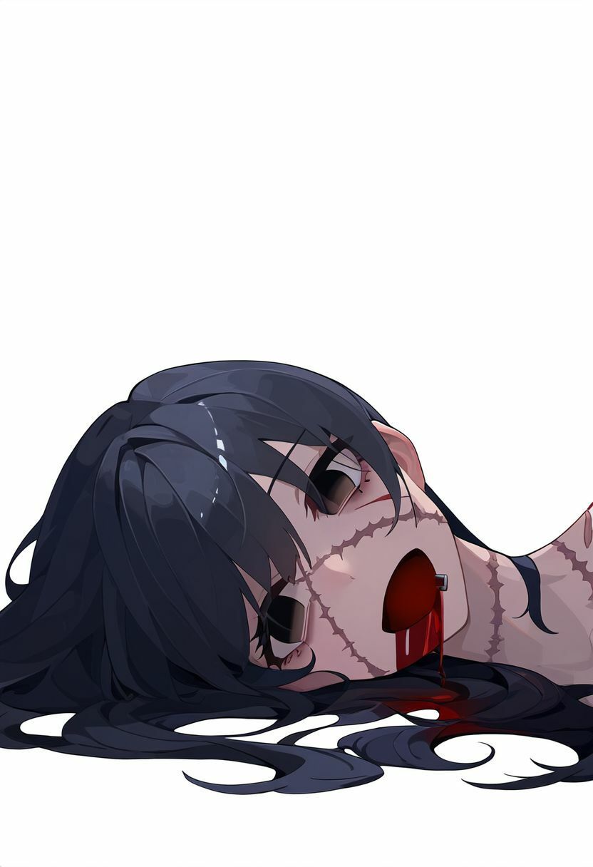 サンプル画像3:ホラー美少女集｜死ぬほど辛い女の子たちの末路は傷ついた上に打ち捨てられ……（エログロ、自殺、死体、屍姦、血液、流血）イラスト500枚(絵師たか) [d_348628]