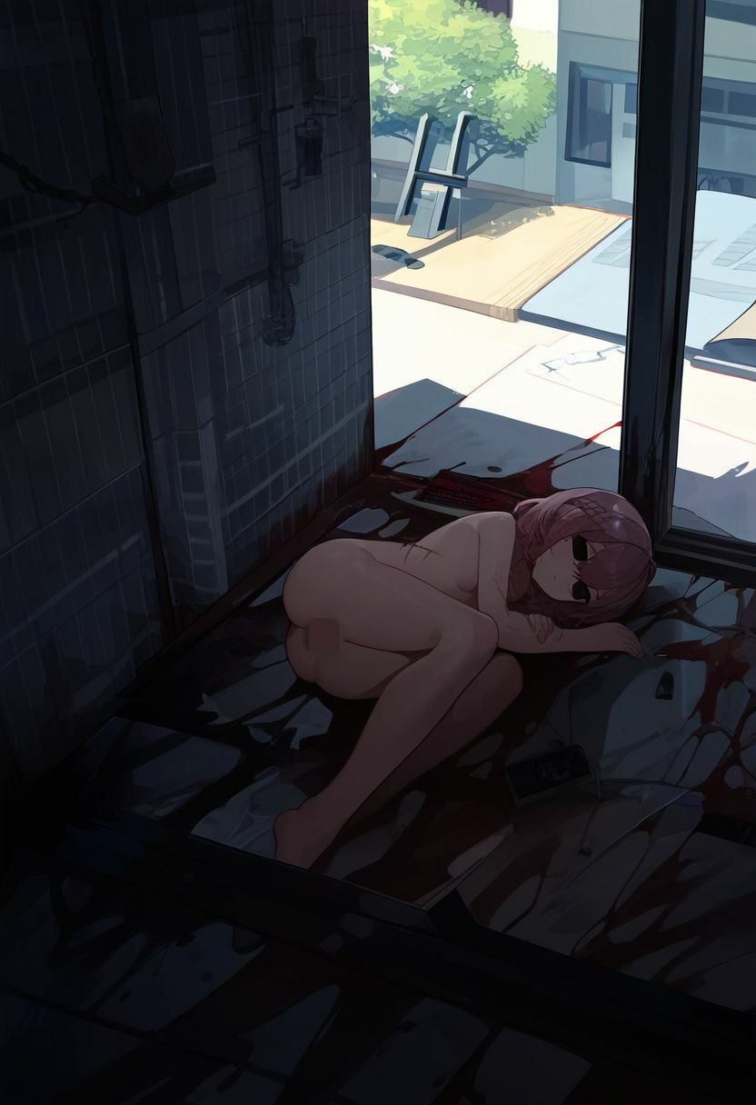 サンプル画像4:ホラー美少女集｜死ぬほど辛い女の子たちの末路は傷ついた上に打ち捨てられ……（エログロ、自殺、死体、屍姦、血液、流血）イラスト500枚(絵師たか) [d_348628]