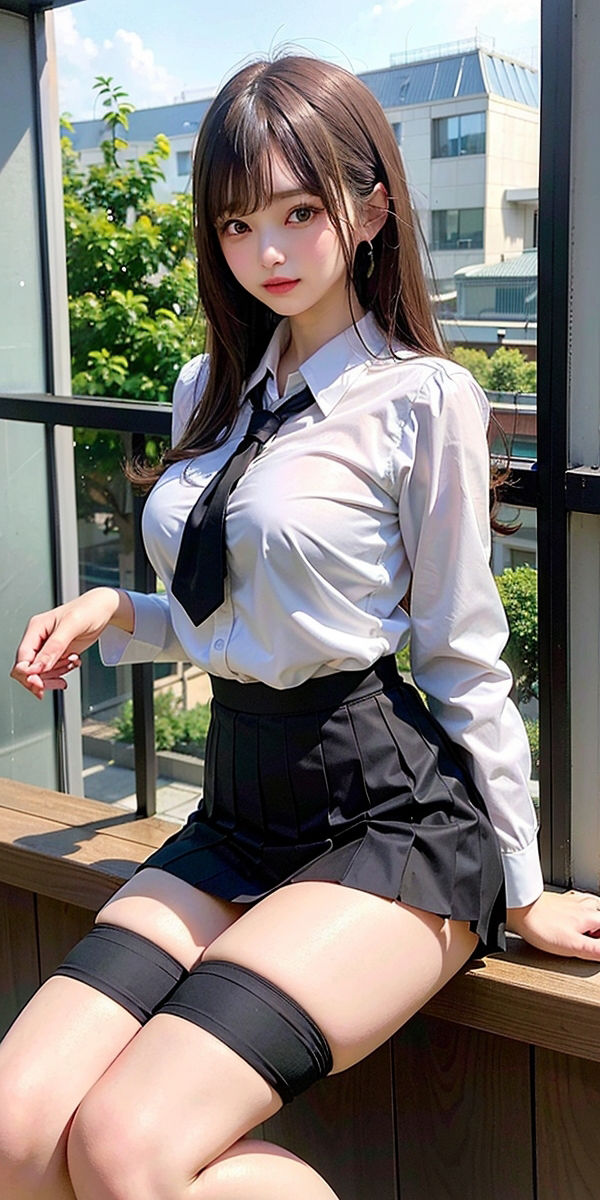 サンプル画像5:【100円AIシリーズ】超ミニスカ巨乳女子校生〜J〇パンチラ集3〜(RedMist) [d_348810]