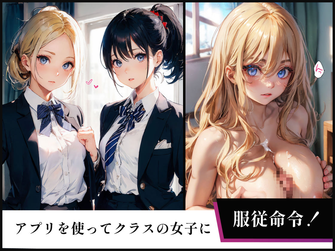 サンプル画像1:女子校生服従アプリ(美女紹介所（イラスト・コミック）) [d_348828]