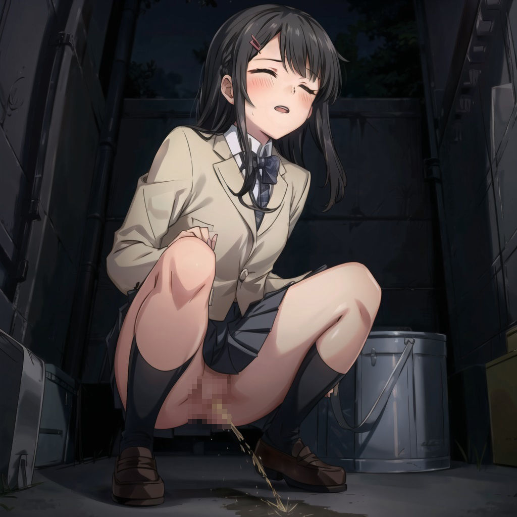 サンプル画像1:見られちゃった…野外おしっこ女子◯生（アニメ絵）(AZワークス) [d_348899]