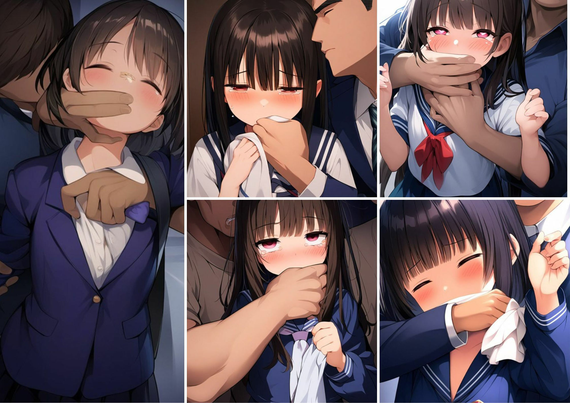 クロロホルムで口を塞がれて連れ去られるお嬢様学園の少女達