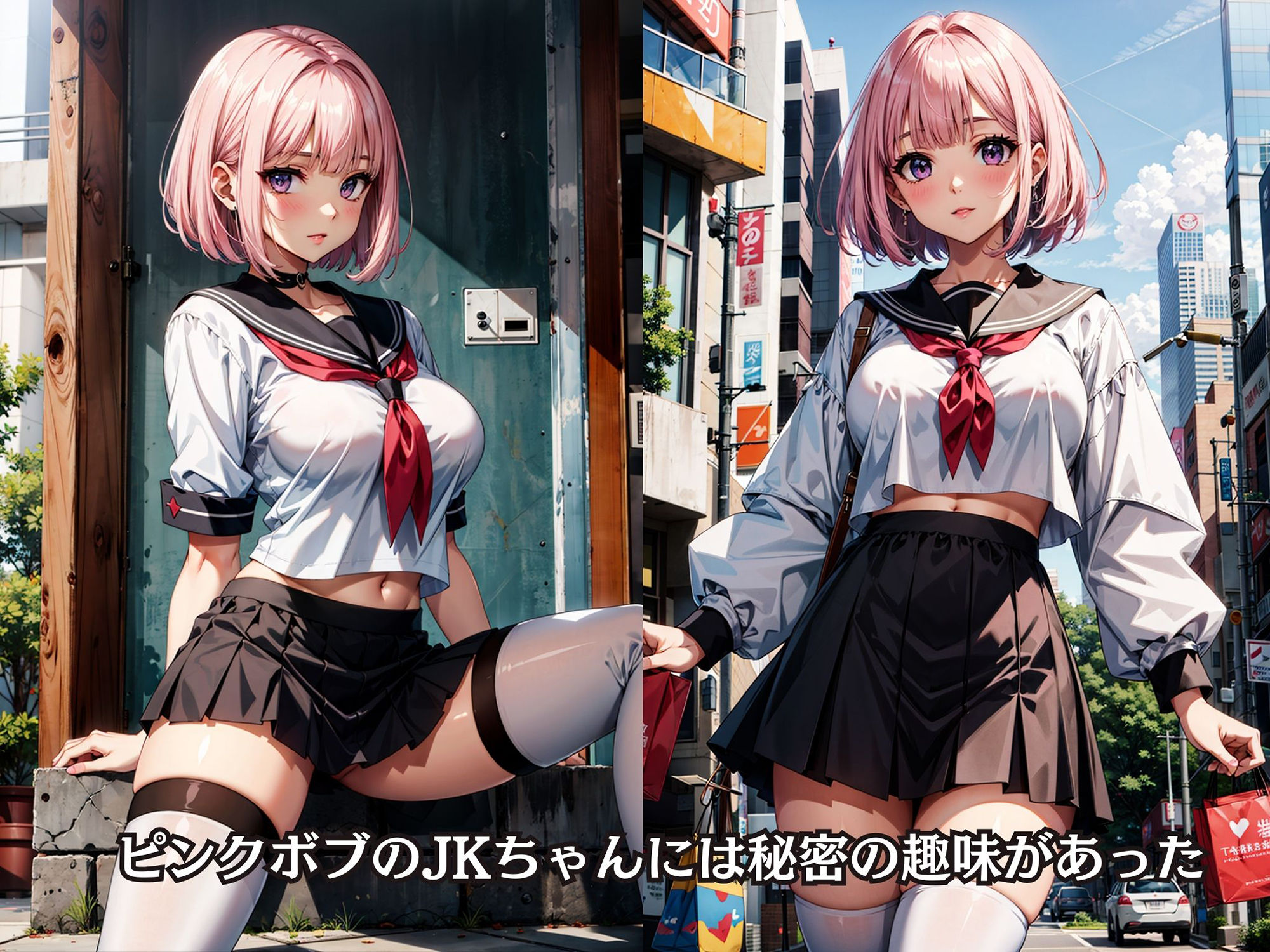 サンプル画像2:露出狂JK。通りすがりのおじさんと青姦SEXにハマり中。(okita) [d_349068]