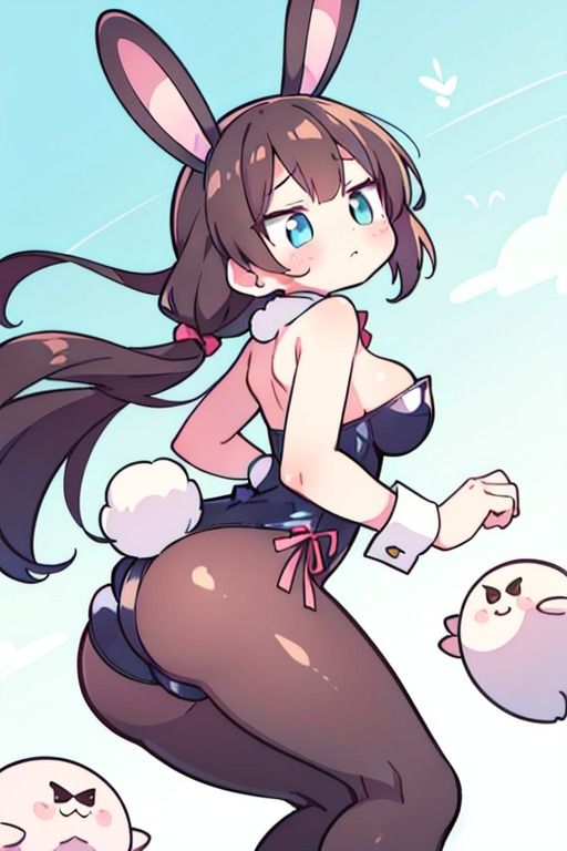 サンプル画像1:【微エロ】見上げるバニーガール デフォルメ編（ハイレグ・ローアングル）【総枚143数】(満点星) [d_349118]