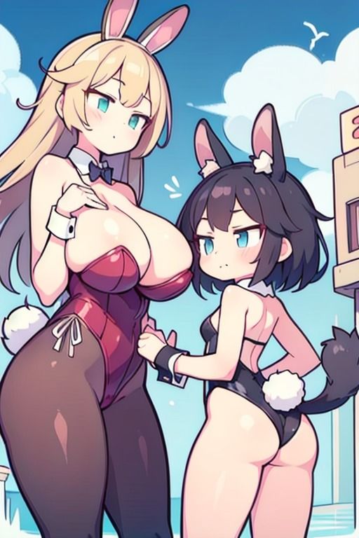 サンプル画像3:【微エロ】見上げるバニーガール デフォルメ編（ハイレグ・ローアングル）【総枚143数】(満点星) [d_349118]