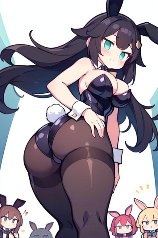 サンプル画像4:【微エロ】見上げるバニーガール デフォルメ編（ハイレグ・ローアングル）【総枚143数】(満点星) [d_349118]