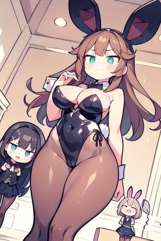 サンプル画像5:【微エロ】見上げるバニーガール デフォルメ編（ハイレグ・ローアングル）【総枚143数】(満点星) [d_349118]