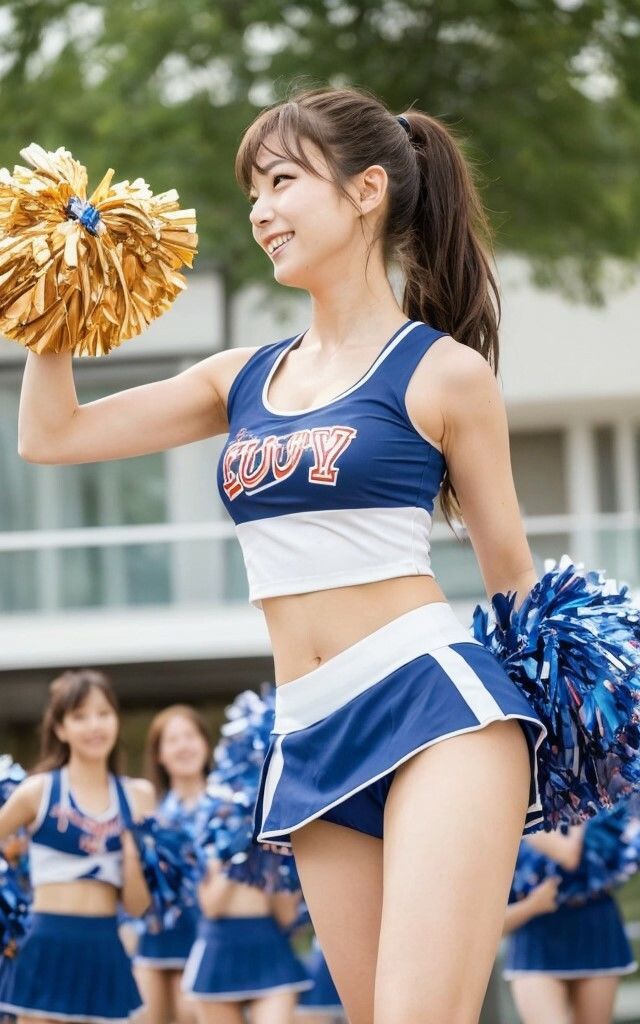 サンプル画像5:目線が奪われてしまうチアガールの美女 AIグラビア写真集 AI生成(デジタル・ヴィジョン・メディア) [d_349139]