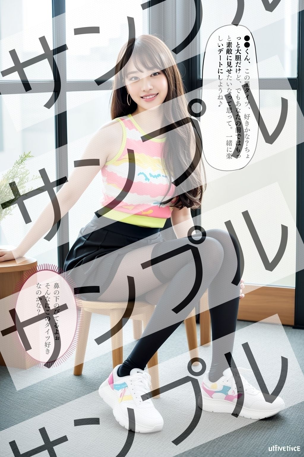 サンプル画像3:黒タイツとスニーカーと私〜超オシャレコーデ〜 – Black tights， sneakers， and me 〜Super fashionable outfit〜 -(あらぶるま) [d_349425]