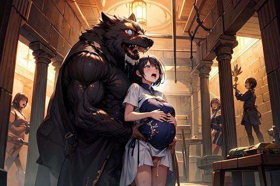 サンプル画像1:魔物の仔を孕む女性 vol.4(blue moonのAI画房) [d_349460]