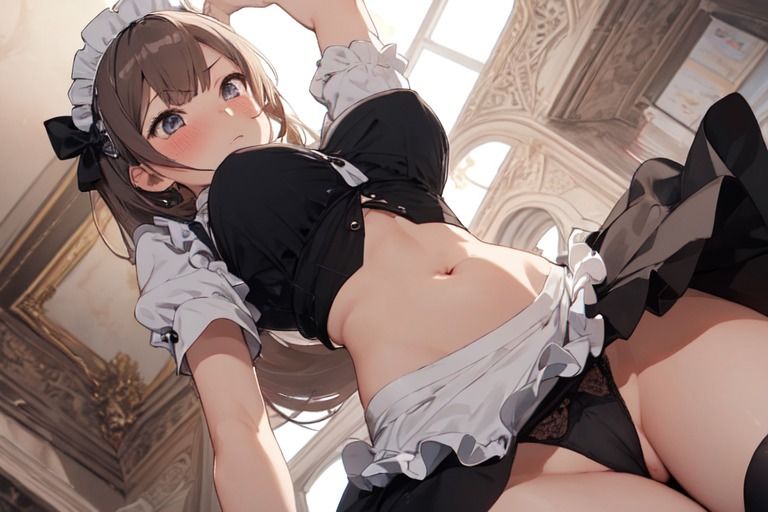 サンプル画像5:【微エロ】見上げるパンチラメイド（ミニスカ・ローアングル）【総枚252数】(満点星) [d_349510]