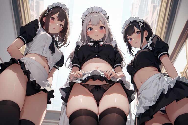 サンプル画像6:【微エロ】見上げるパンチラメイド（ミニスカ・ローアングル）【総枚252数】(満点星) [d_349510]