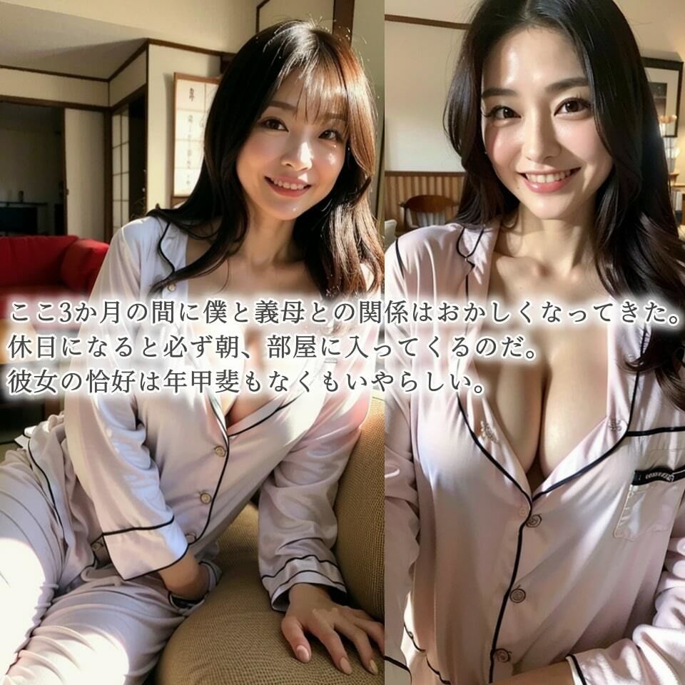 サンプル画像2:【誘惑する義母】ぶっかけ熟女〜朝立ち生絞りされちゃいました〜【77p】(紐をギュッとね) [d_349613]