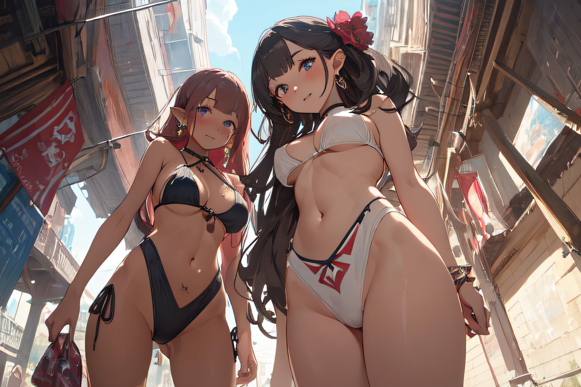 サンプル画像1:【微エロ】淫紋×エルフ×ビキニコレクション【総枚数178枚】(満点星) [d_349821]