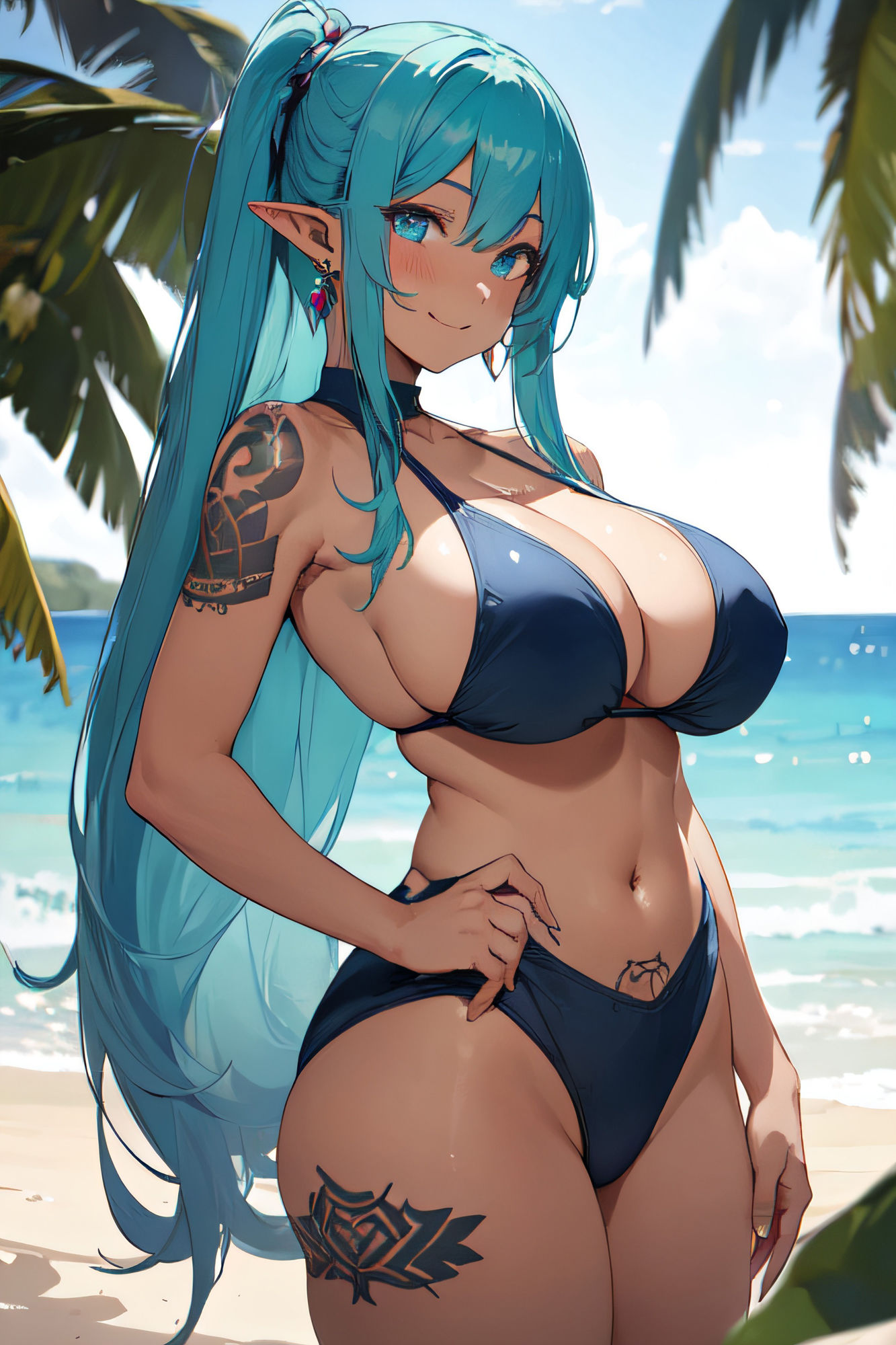 サンプル画像4:【微エロ】淫紋×エルフ×ビキニコレクション【総枚数178枚】(満点星) [d_349821]