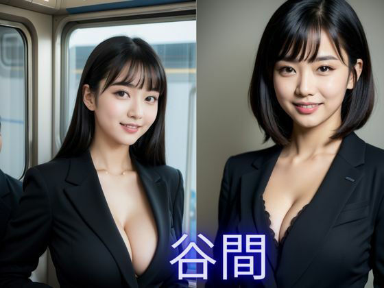 サンプル画像2:スーツOL 上半身・谷間メイン画像集(AI結) [d_349934]