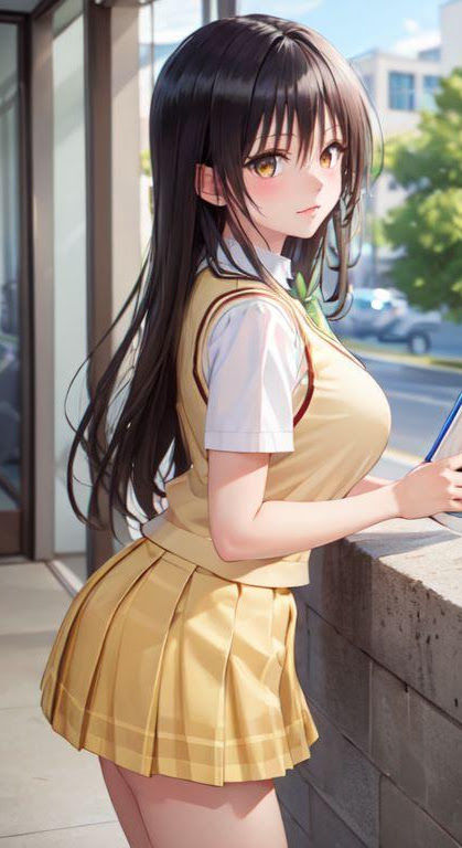 サンプル画像1:T◯LOVEる 古◯川 唯みたいな女の子(縦軸と無花果) [d_350031]