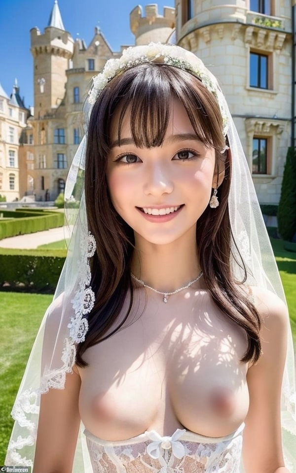 サンプル画像6:ちっぱい花嫁チチだし結婚式(とろとろプリン) [d_350044]