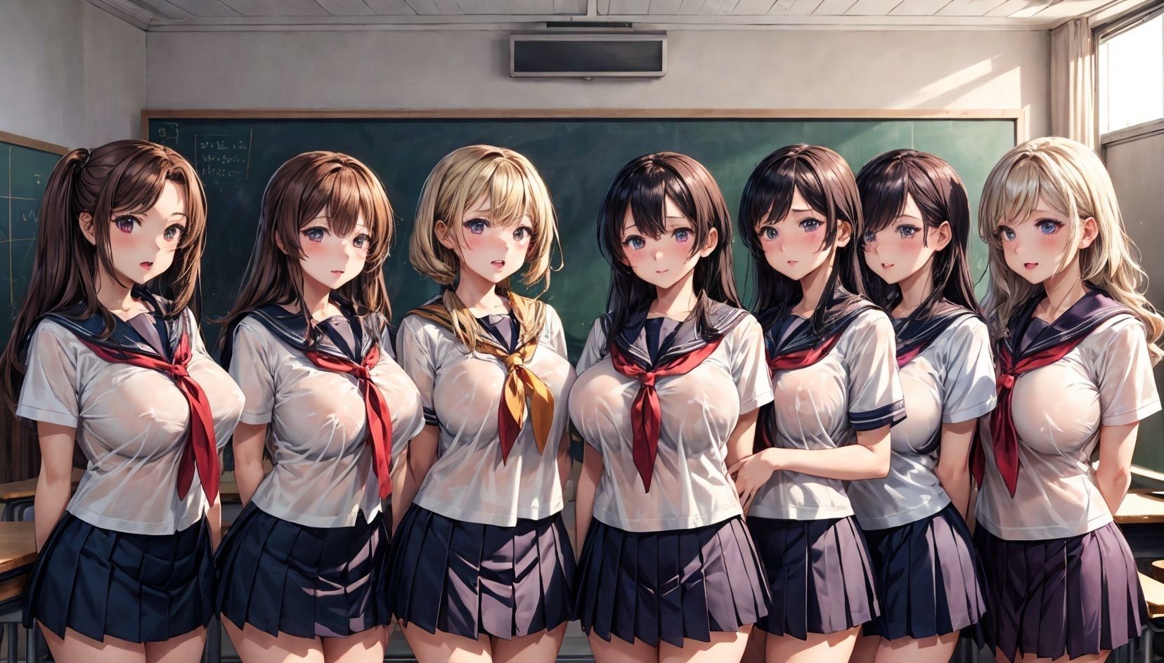 サンプル画像2:乳出しハーレム学園(だらしない体) [d_350079]