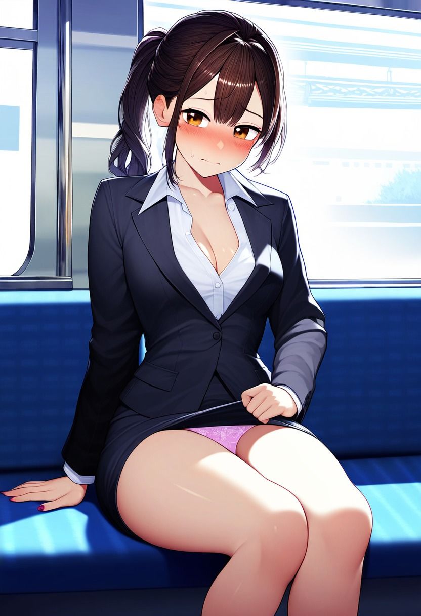 サンプル画像4:女子大生が就活スーツでメス顔で恥じらいパンチラ集(エロエロ研究会) [d_350092]