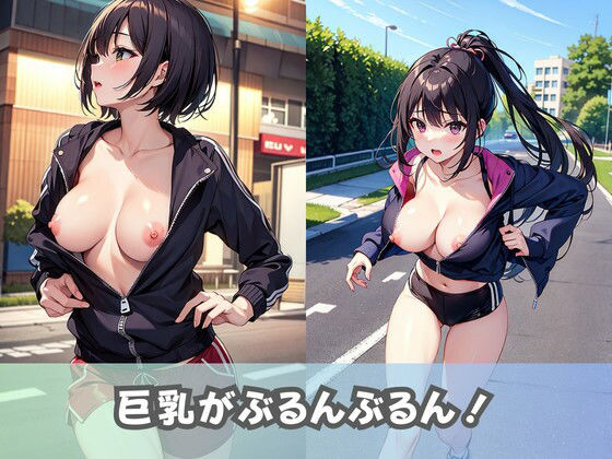 サンプル画像3:【巨乳スポーツ女子】ノーブラ美少女がフルマラソンに参加！乳首フル勃起の爆乳がぶるんぶるん！(美女AIコレクション) [d_350105]