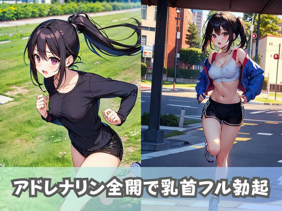 サンプル画像4:【巨乳スポーツ女子】ノーブラ美少女がフルマラソンに参加！乳首フル勃起の爆乳がぶるんぶるん！(美女AIコレクション) [d_350105]