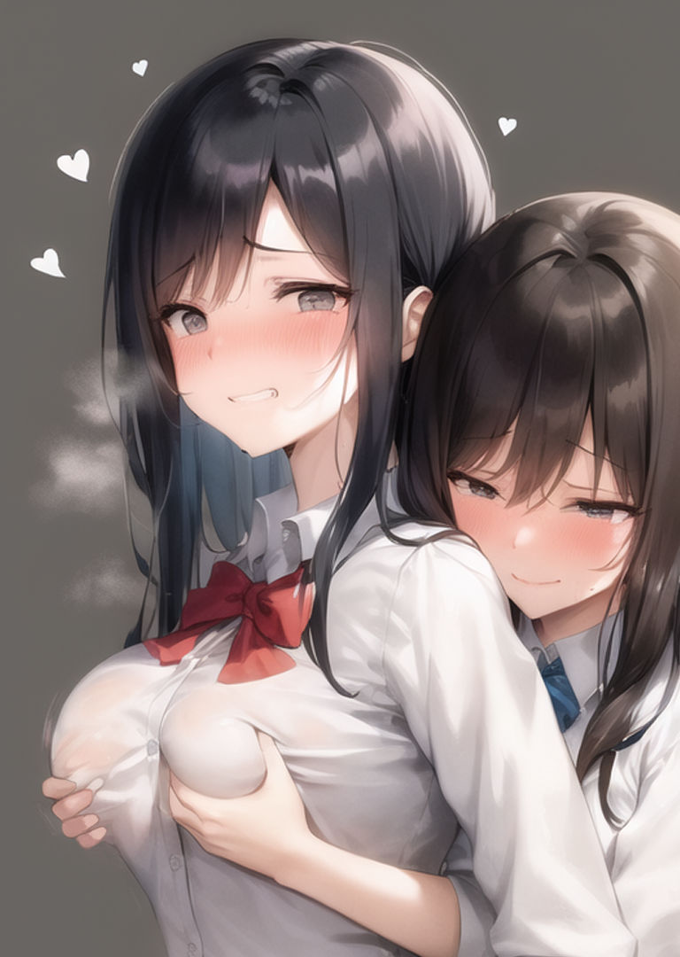 サンプル画像4:【旧作品その1】背後から胸揉み イラスト集(夜と林檎（AIイラスト）) [d_350140]