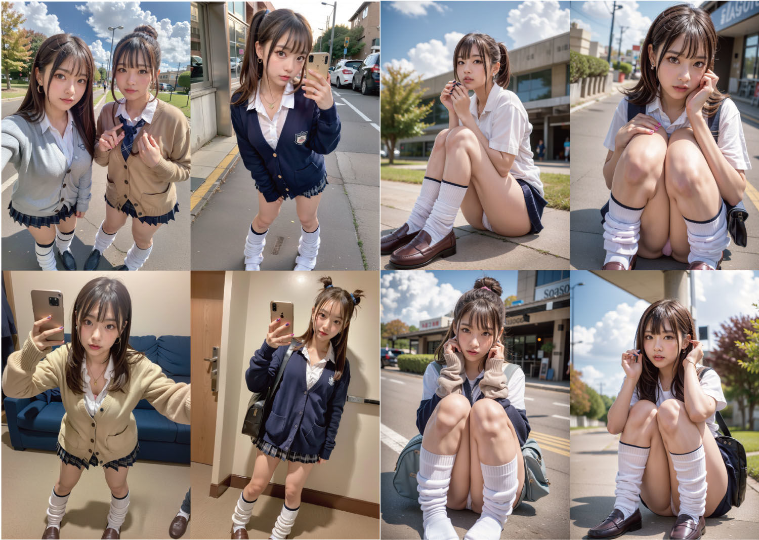 サンプル画像1:【セリフ動画付き】まん開女子校生！どすけべルーズソックスギャルJK集合！(JJ★Club) [d_350200]