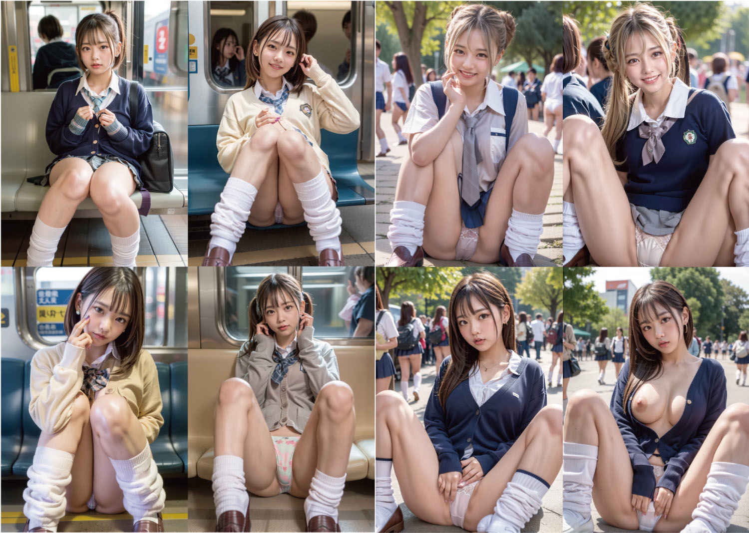 サンプル画像2:【セリフ動画付き】まん開女子校生！どすけべルーズソックスギャルJK集合！(JJ★Club) [d_350200]