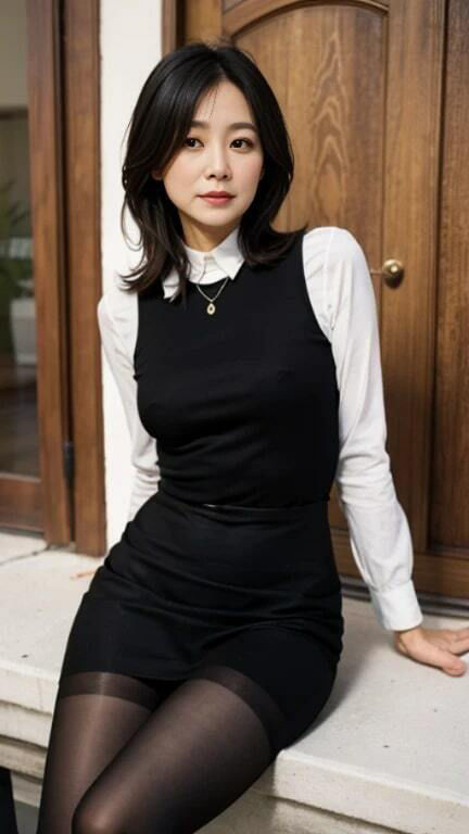 サンプル画像4:黒パンスト姿のおねえさんたち(色気の垂れ流し) [d_350205]