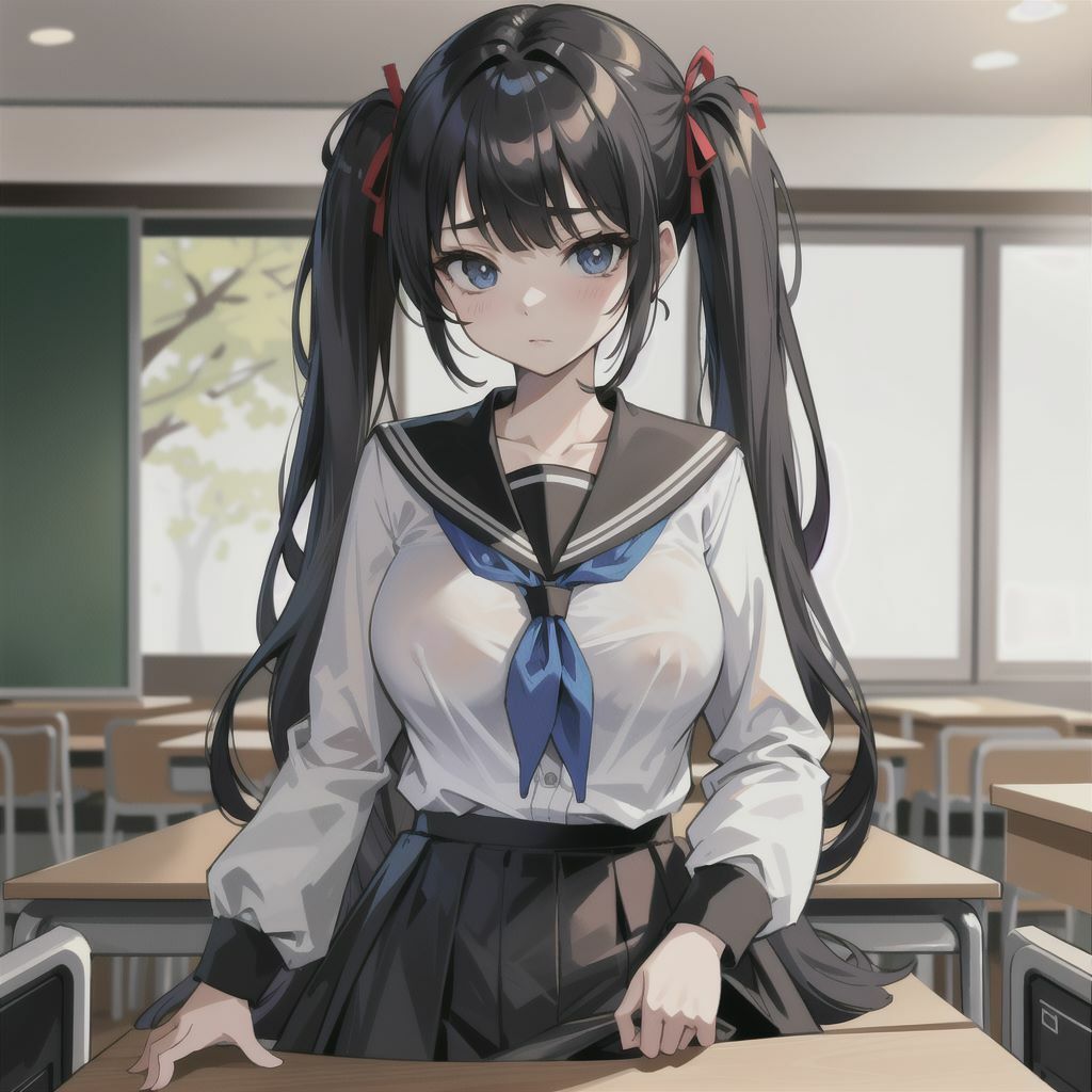 サンプル画像3:ツインテールの巨乳美少女がブラ忘れてます！(yuujin) [d_350224]