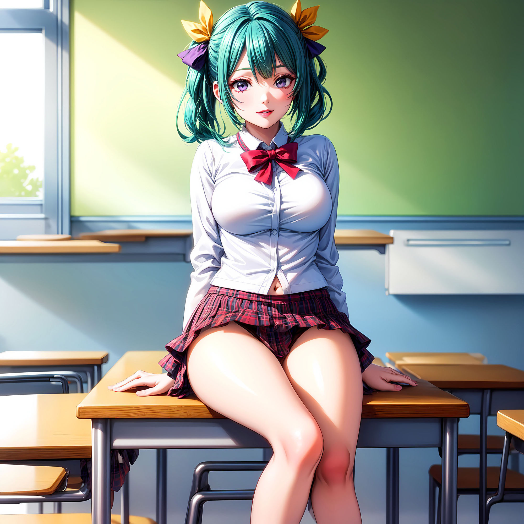 サンプル画像1:AIイラスト集005/女子学生との放課後/05(AI FRONTIER) [d_350259]