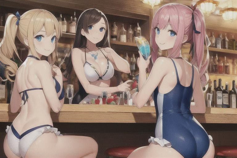 【微エロ】フェチコレVol.15 ビーチやバーで水着のまま過ごす美女達の尻を眺めるイラスト集【総枚数159枚】のサンプル画像 6