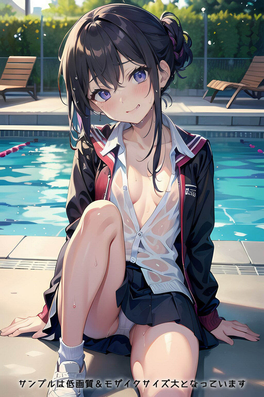 サンプル画像5:半裸繚乱 濡れ透け学生服編(0番のりば) [d_350408]