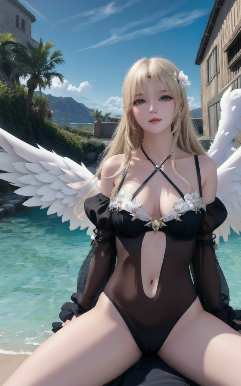 サンプル画像2:【超高画質グラビア写真集】快楽堕ち天使の下着。癒しの50枚〜2巻〜(いやしの動物娘【AIイラスト】) [d_350419]