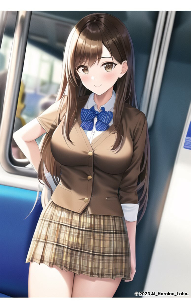 サンプル画像3:1つの呪文で生み出された100人のAI妄想美少女-20【電車で気になるJK白シャツ女子編】(AIヒロイン研究会) [d_350489]