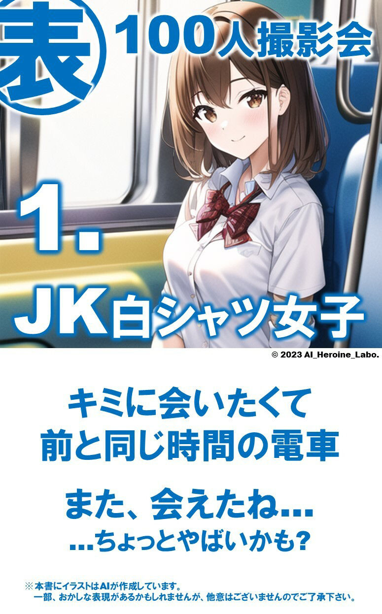 サンプル画像4:1つの呪文で生み出された100人のAI妄想美少女-20【電車で気になるJK白シャツ女子編】(AIヒロイン研究会) [d_350489]
