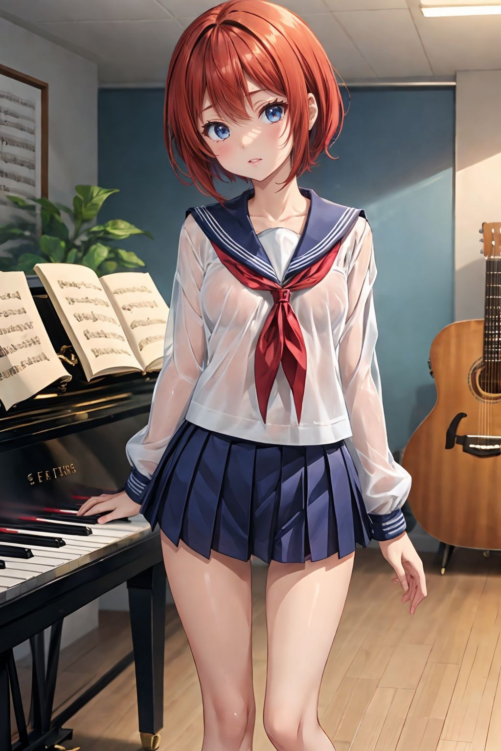 サンプル画像1:ピアノ教室で裏レッスン1(パソコン暖房) [d_350533]