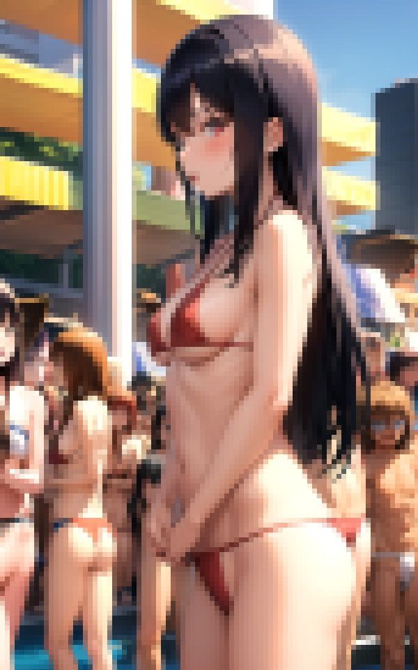 サンプル画像3:サークルでプールに来たら女子たちの水着が攻めすぎて勃起してしまった件(妖艶絵巻) [d_350633]