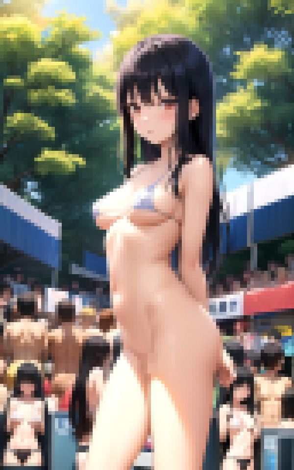 サンプル画像4:サークルでプールに来たら女子たちの水着が攻めすぎて勃起してしまった件(妖艶絵巻) [d_350633]