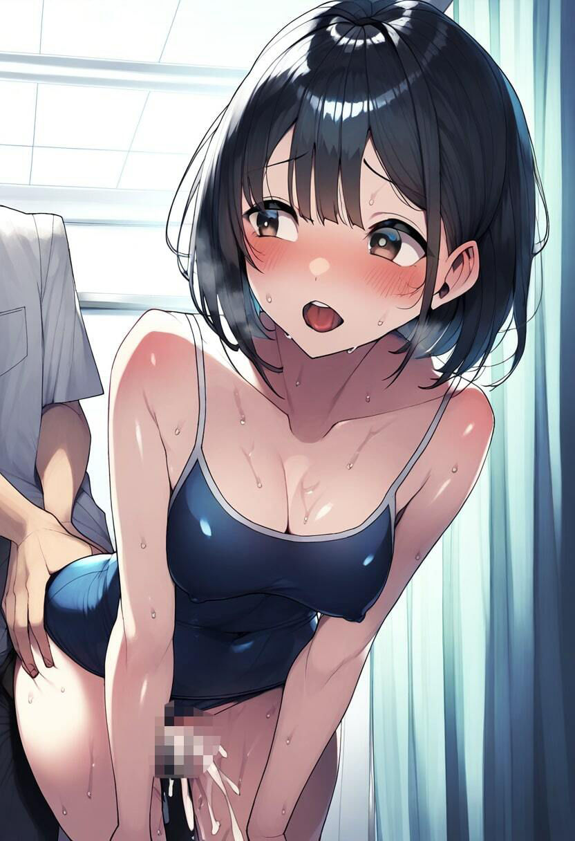 サンプル画像3:時間停止でスク水女子たちを無自覚中出し孕ませセックス(竿屋) [d_350804]