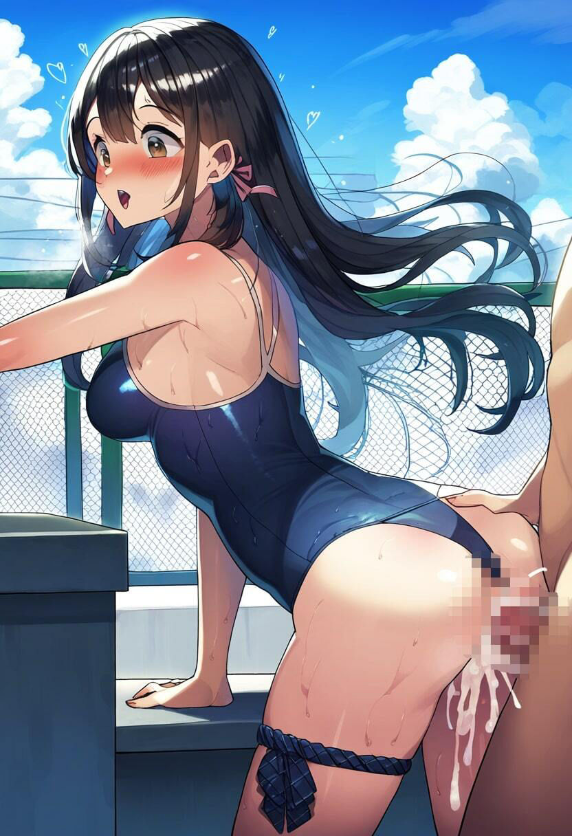 サンプル画像5:時間停止でスク水女子たちを無自覚中出し孕ませセックス(竿屋) [d_350804]