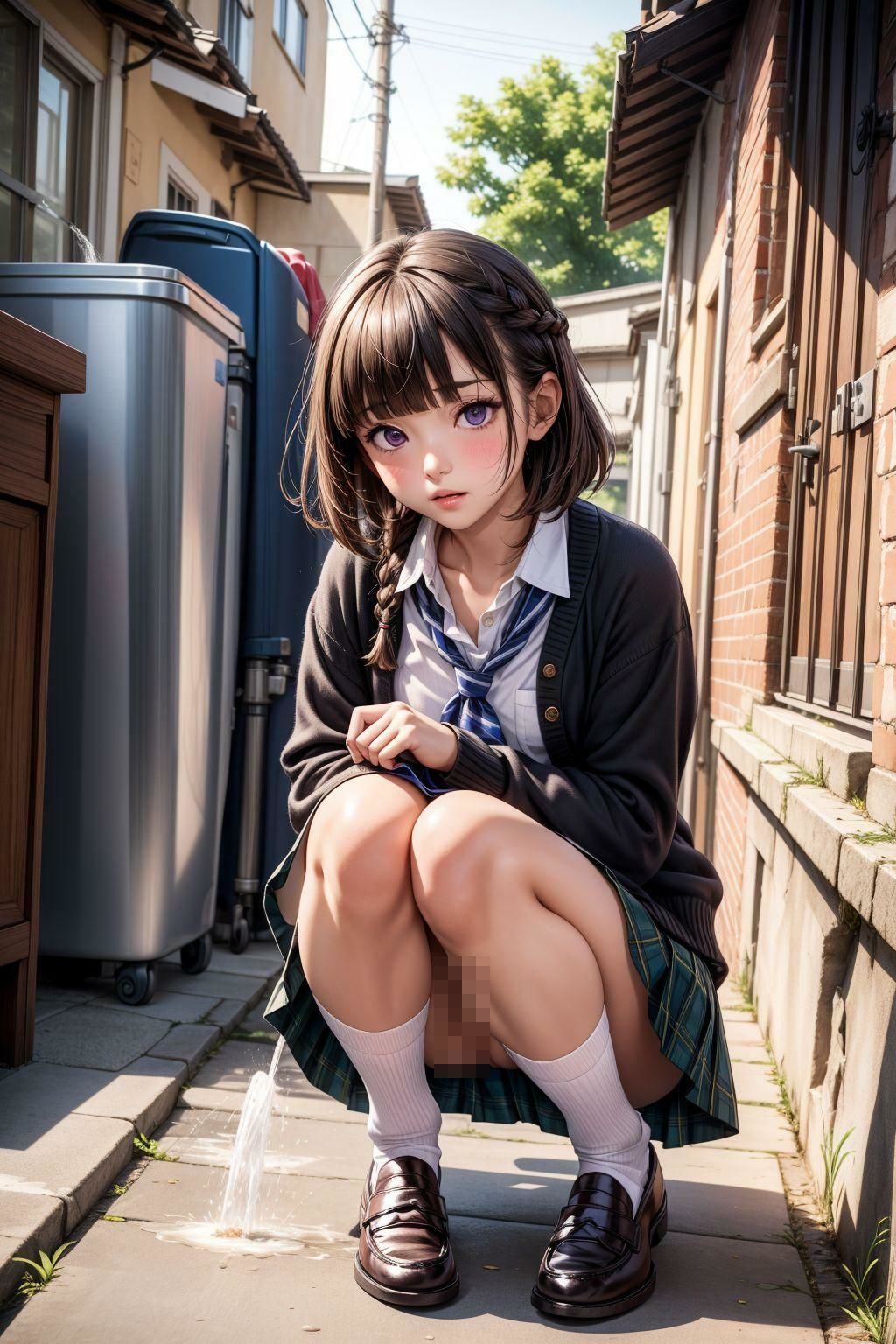 サンプル画像1:制服少女笑いかけおしっこ(ネオンノクターン) [d_350864]