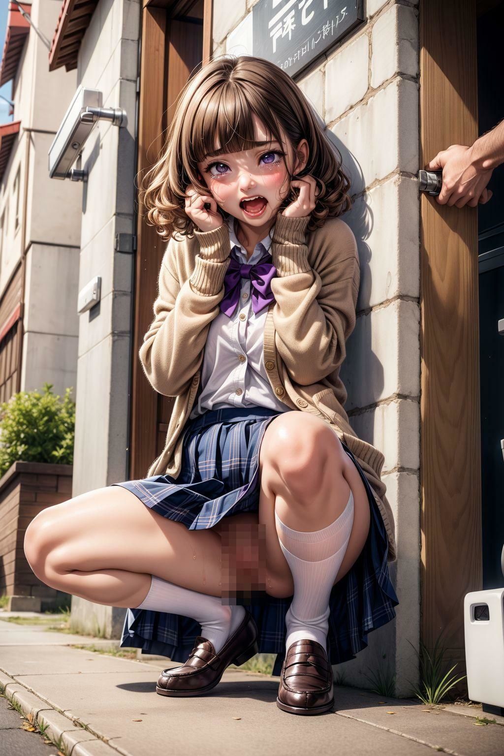 サンプル画像2:制服少女笑いかけおしっこ(ネオンノクターン) [d_350864]