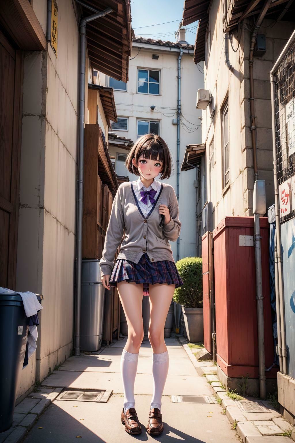 サンプル画像3:制服少女笑いかけおしっこ(ネオンノクターン) [d_350864]